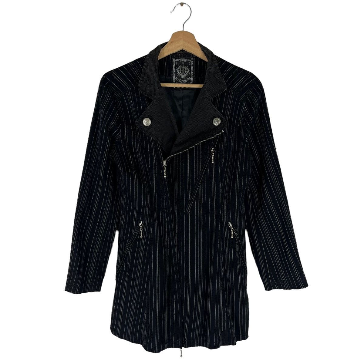 Japanese Brand BONDAGE PARACHUTE PUNK DESIGN JACKET ALGO QUINS STRIPED Size US S / EU 44-46 / 1 - 2 Thumbnail
