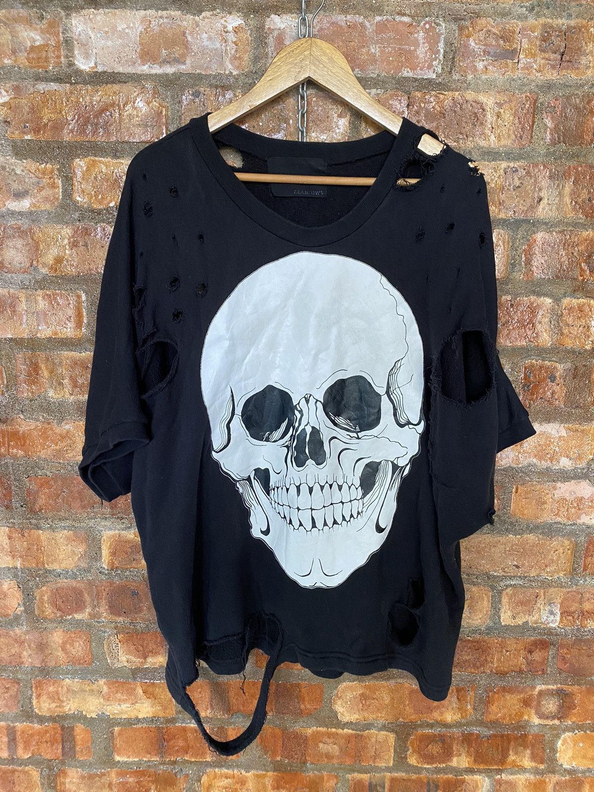 Japanese Brand GLAD NEWS Japan Skull distressed destroy oversize Size US L / EU 52-54 / 3 - 3 Thumbnail