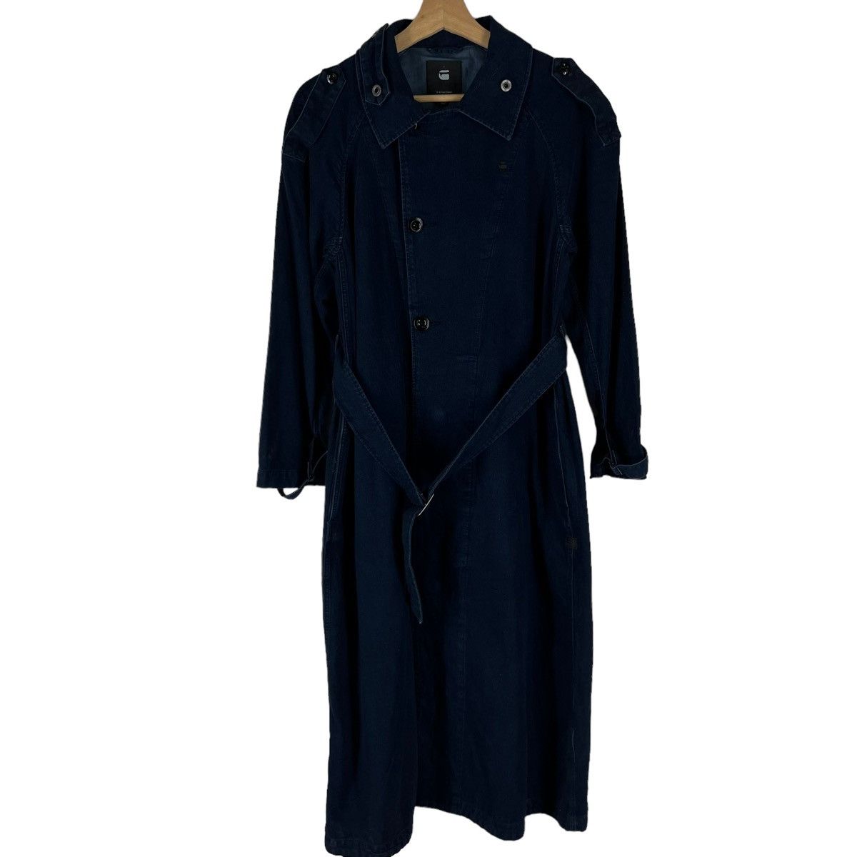 Japanese Brand VINTAGE DENIM LONG JACKET BONDAGE PARACHUTE G-STAR RAW Size US XXS / EU 40 - 1 Thumbnail