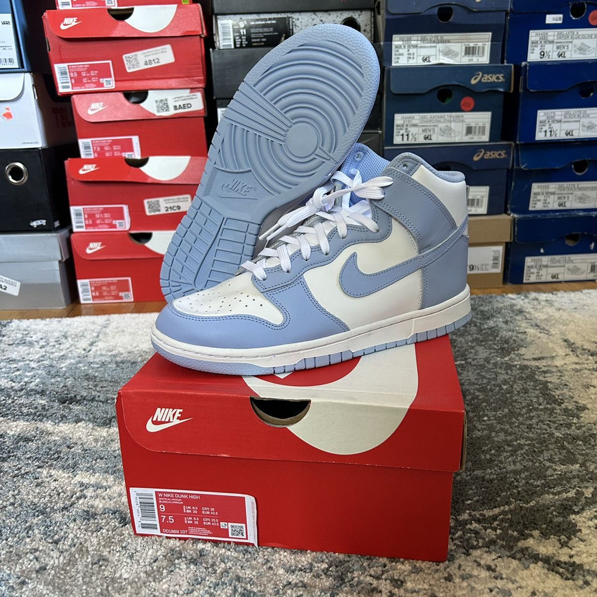 Nike × Vintage NiKE DUNK Hi ALUMiNUM PALE SKY ViNTAGE BLUE DD1869-107 Size US 9 / IT 39 - 1 Thumbnail
