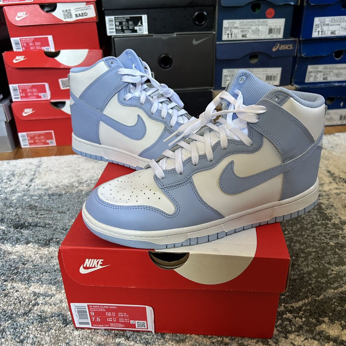 Nike × Vintage NiKE DUNK Hi ALUMiNUM PALE SKY ViNTAGE BLUE DD1869-107 Size US 9 / IT 39 - 2 Thumbnail