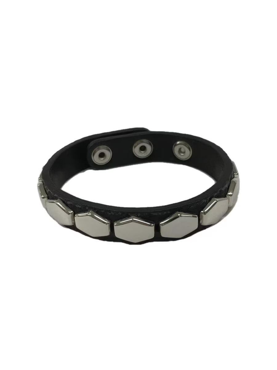 image of Undercover Studded Leather Bracelet in Black, Men's