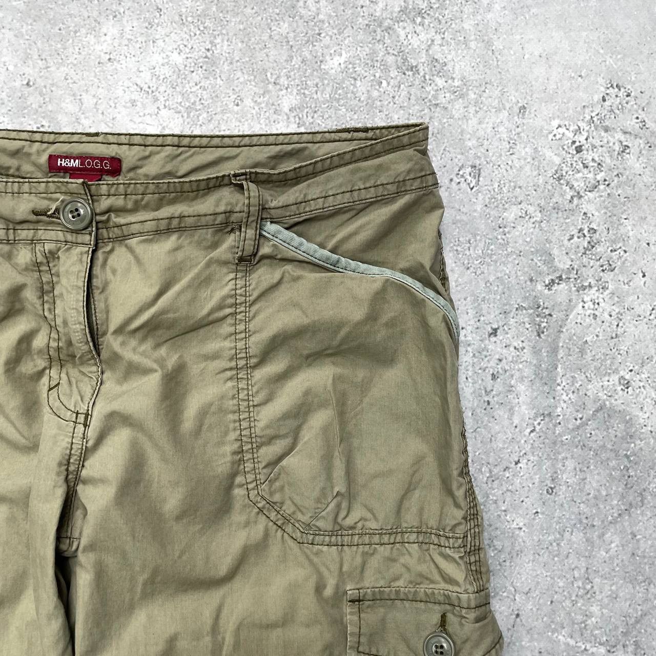 Japanese Brand Vintage H&M Y2K Straight Fit Cargo Pants Women’s Beige Size 34" / US 12 / IT 48 - 6 Thumbnail