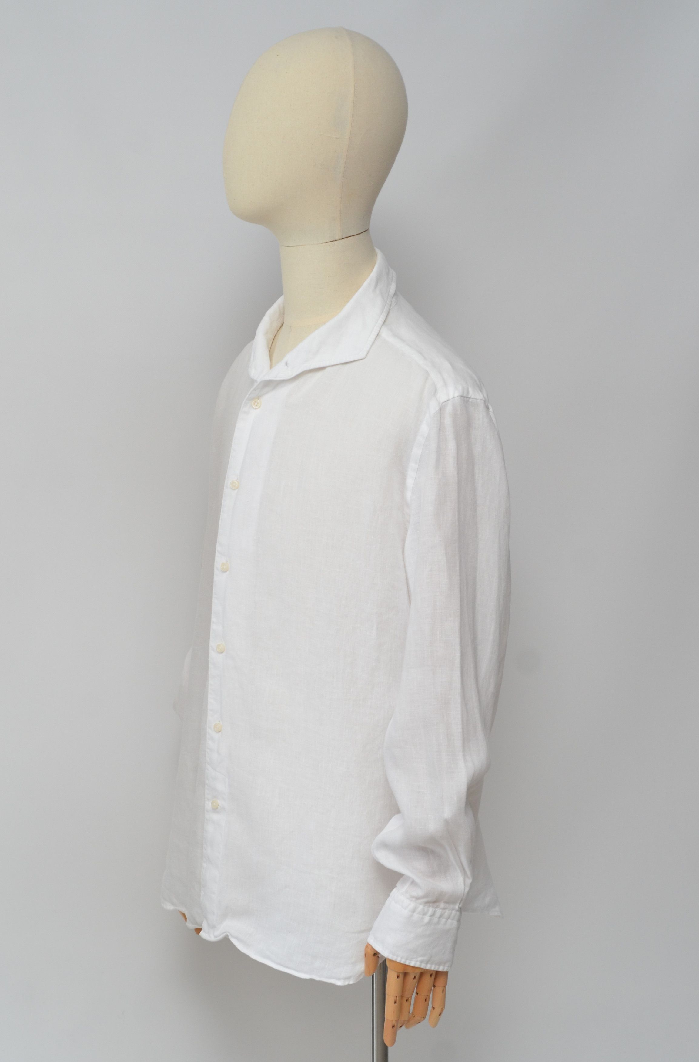 Boggi BOGGI Milano Luxury Linen Long Sleeve Shirt Size US XL / EU 56 / 4 - 10 Thumbnail