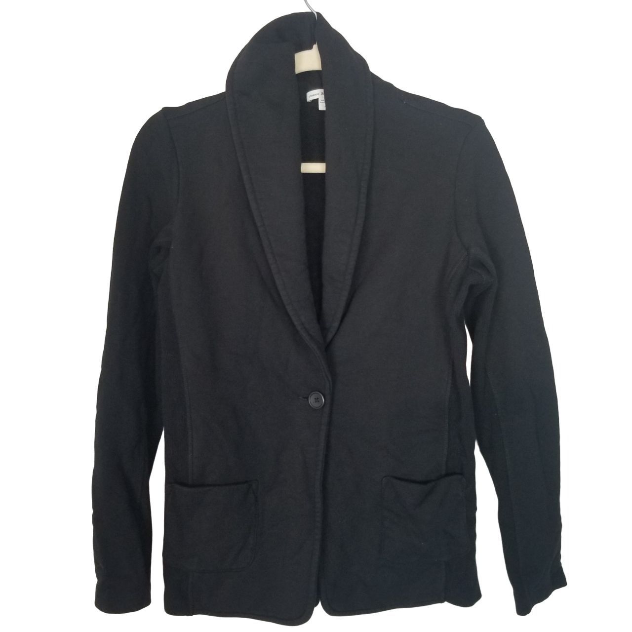 James Perse Standard James Perse Ribbed Panel One-Button Blazer Sweater ...