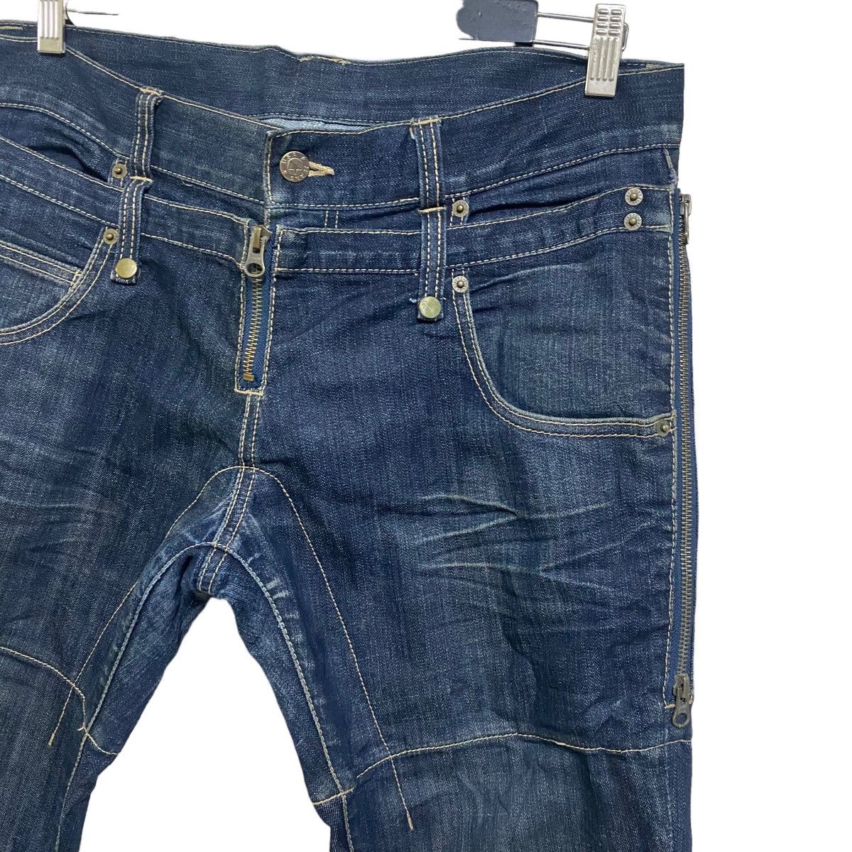 PPFM PPFM Double Waist Floral Layered Denim Pants Size US 34 / EU 50 - 6 Thumbnail