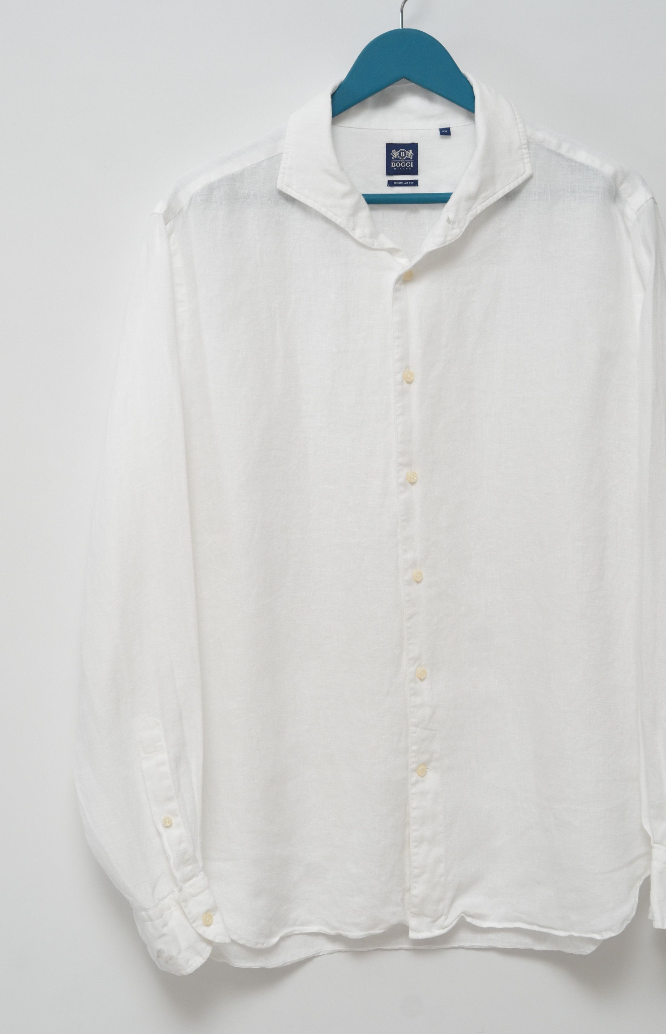 Boggi BOGGI Milano Luxury Linen Long Sleeve Shirt Size US XL / EU 56 / 4 - 6 Thumbnail