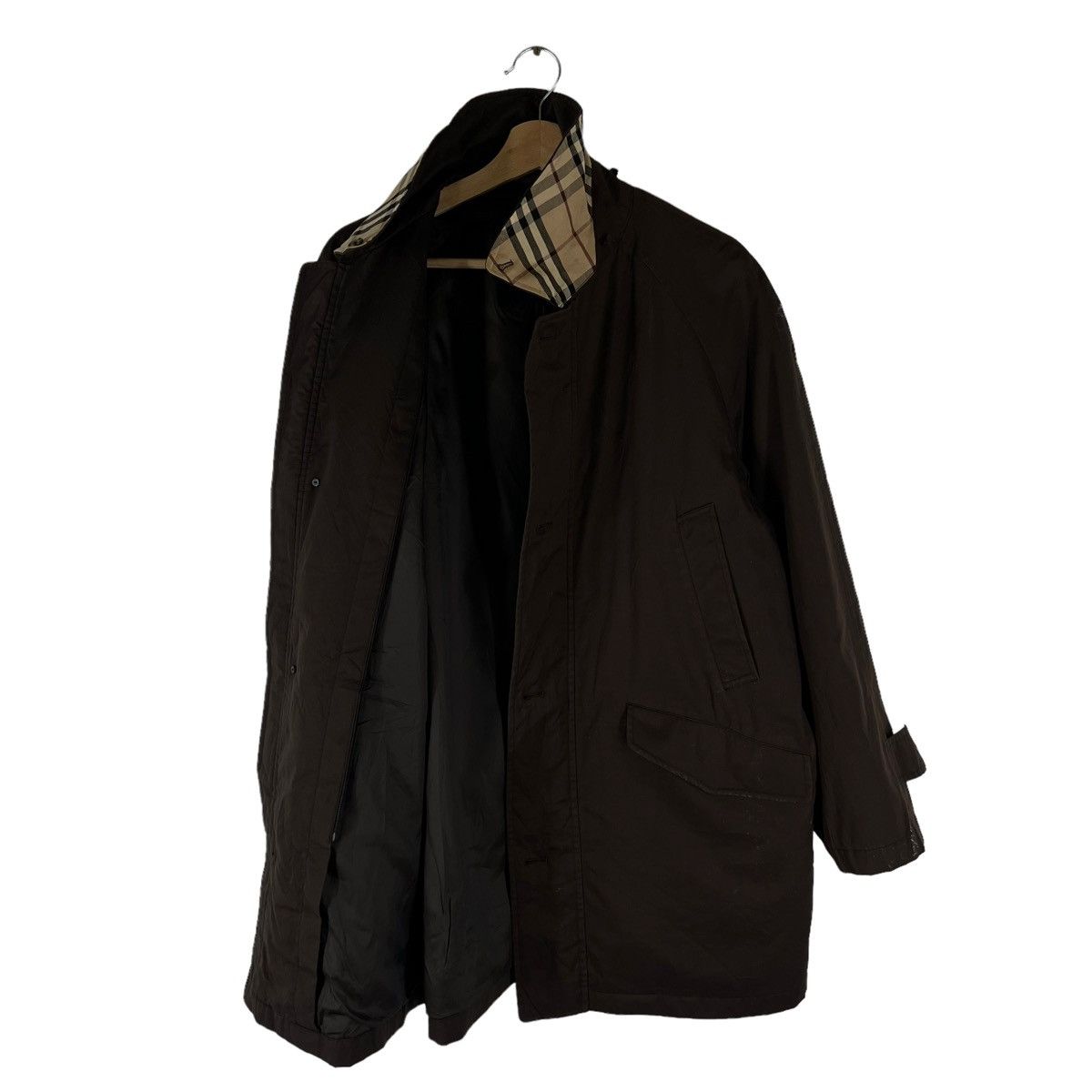 VINTAGE BURBERRY LONDON DOUBLE BREAST LONG JACKET NOVA CHECK