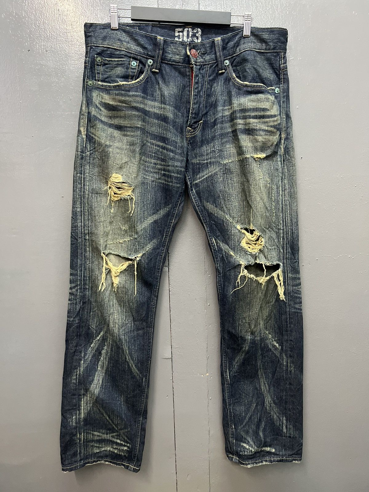 Edwin VINTAGE EDWIN 503 DENIM JEANS DISTRESS SIZE 36 Size US 36 / EU 52 - 1 Thumbnail