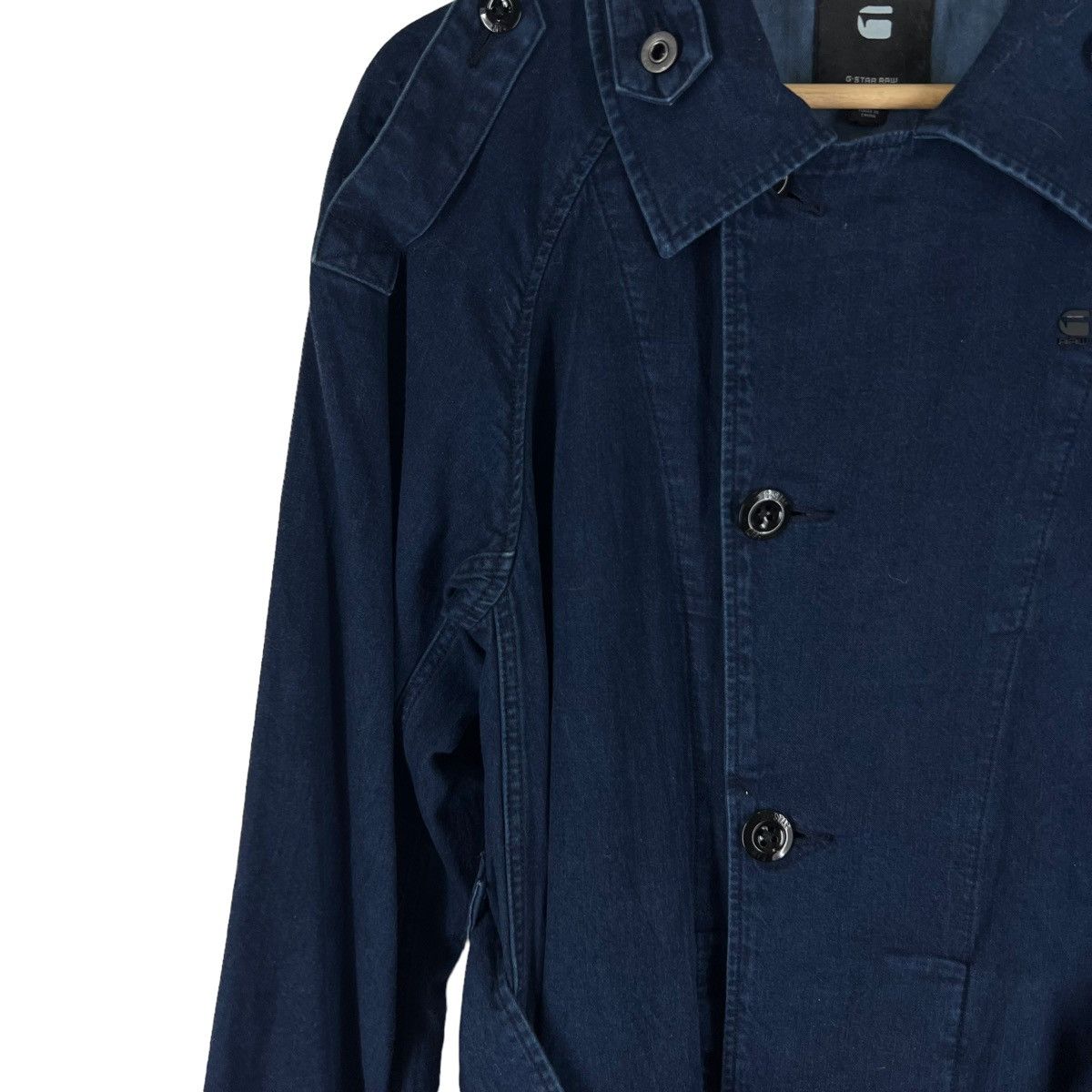 Japanese Brand VINTAGE DENIM LONG JACKET BONDAGE PARACHUTE G-STAR RAW Size US XXS / EU 40 - 4 Thumbnail