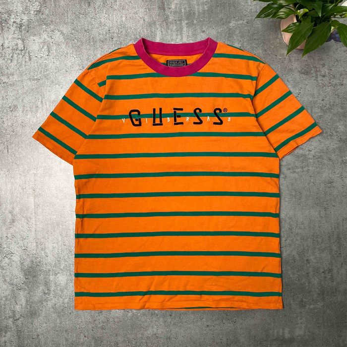 Guess Guess x J.Balvin orange striped t-shirt - M | Grailed