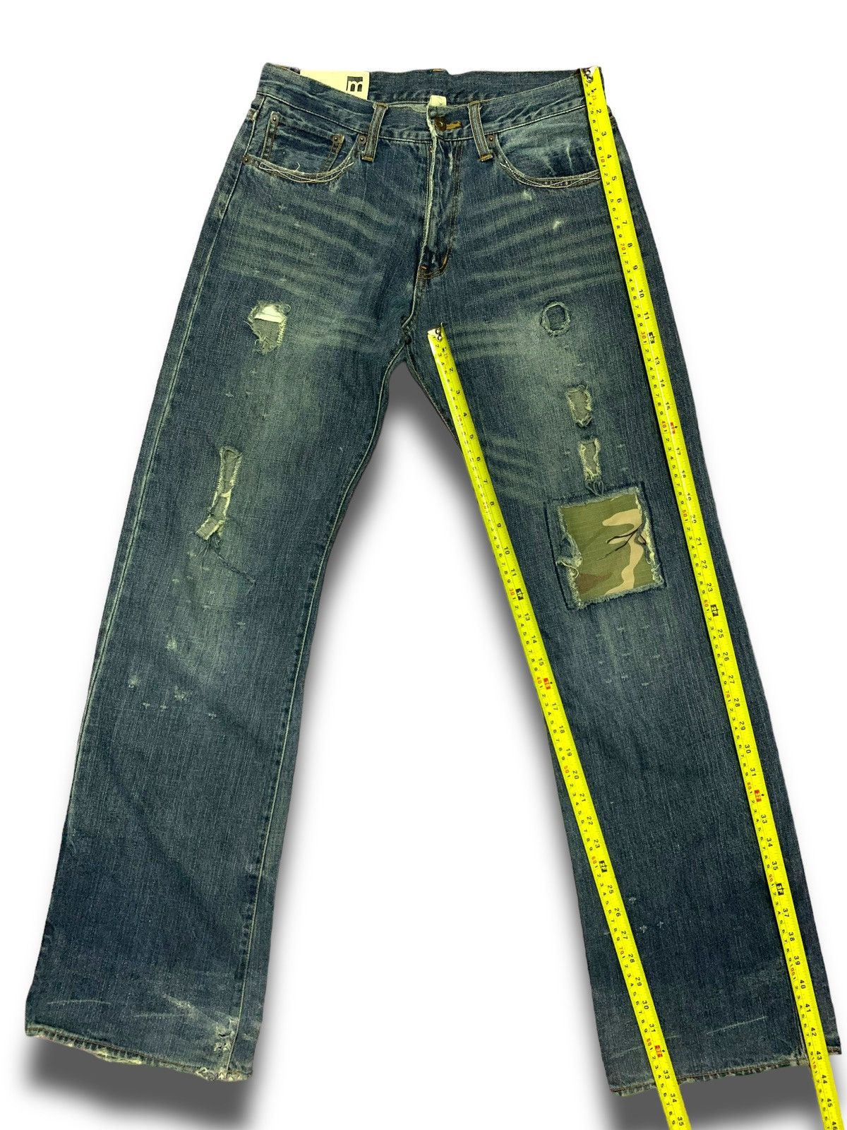 Japanese Brand Vintage Camo Patches Kaihara Jeans Size US 31 - 16 Thumbnail