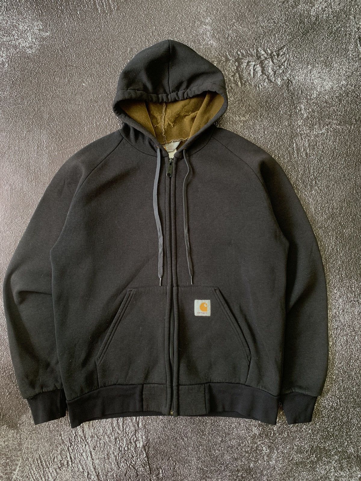 Vintage Vintage Carhartt Full Zip Hoodie Sweatshirt Black 90s Thick ...