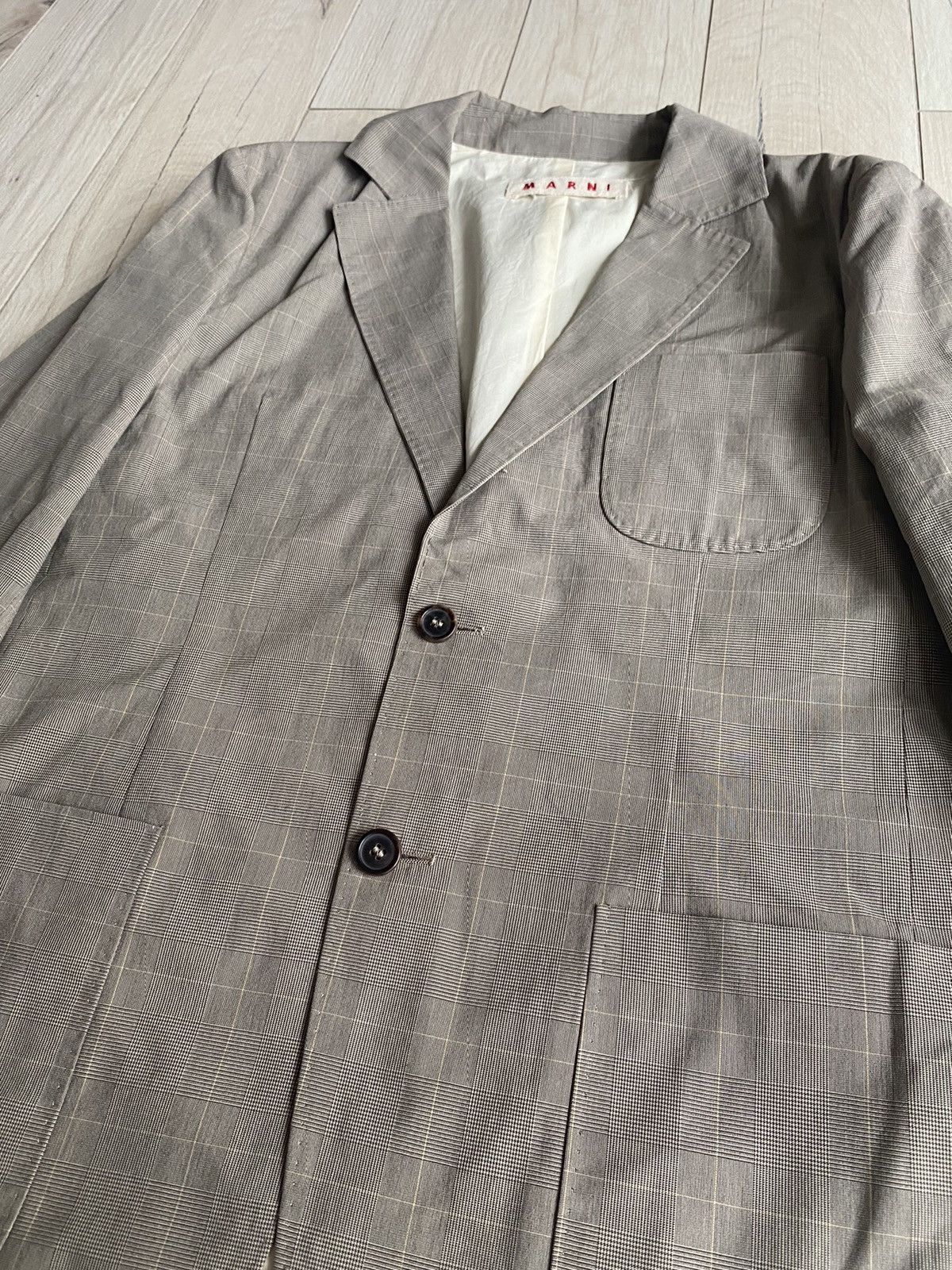 Marni Marni Checkered Tri-Pocket Evening Blazer Size 38R - 3 Thumbnail