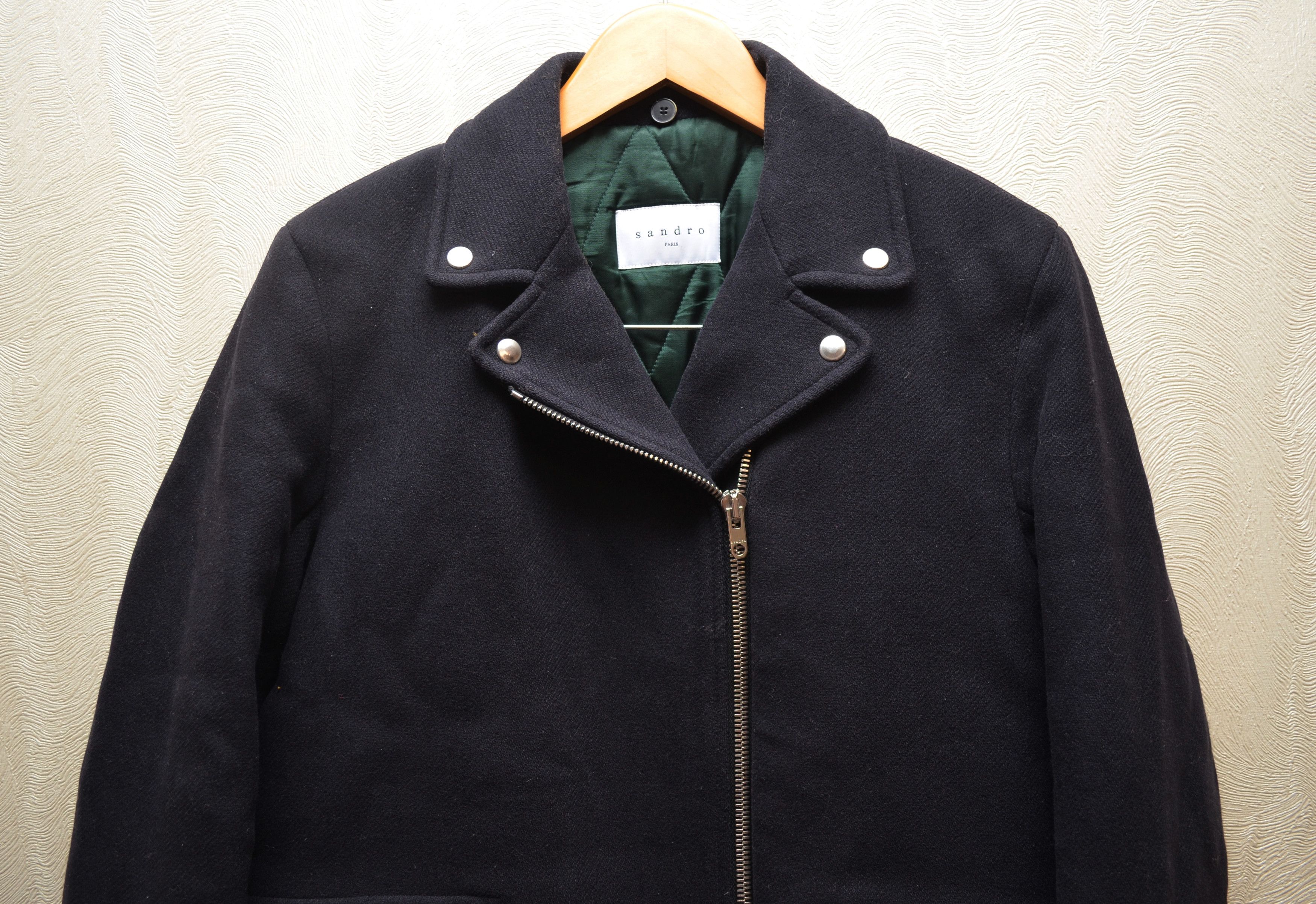 Designer × Sandro Sandro Biker Wool Jacket Sz FR36 Small Size XS / US 0-2 / IT 36-38 - 4 Thumbnail