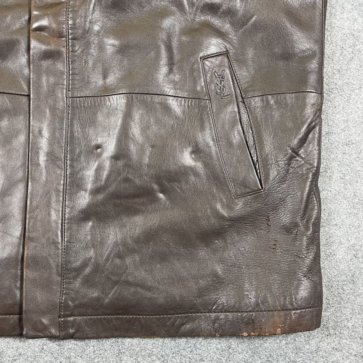 Yves Saint Laurent Vintage🔥YVES SAINT LAURENT POUR HOMME🔥Leather Jacket 90’s Size US L / EU 52-54 / 3 - 14 Thumbnail