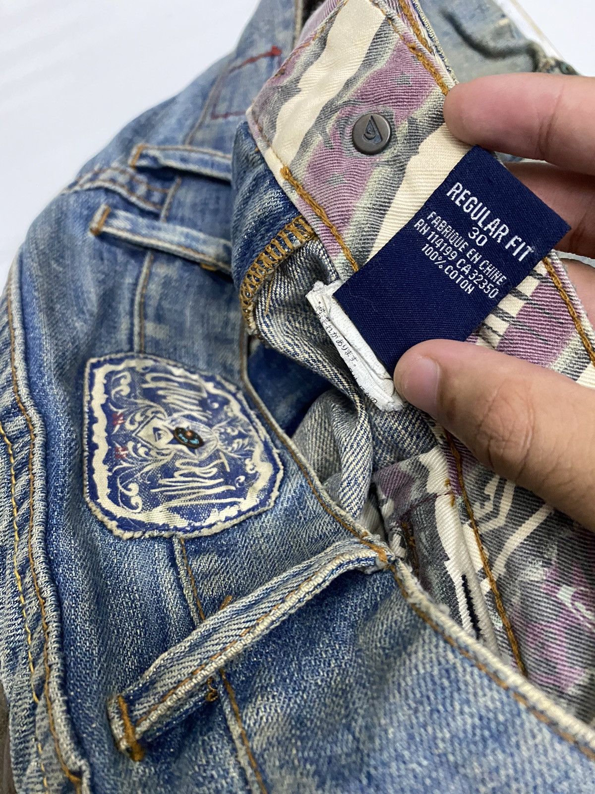 If Six Was Nine 🔥FREEDOM & DIRTY DISTRESSED FLARE DENIM QUIKJEAN Size US 32 / EU 48 - 13 Thumbnail