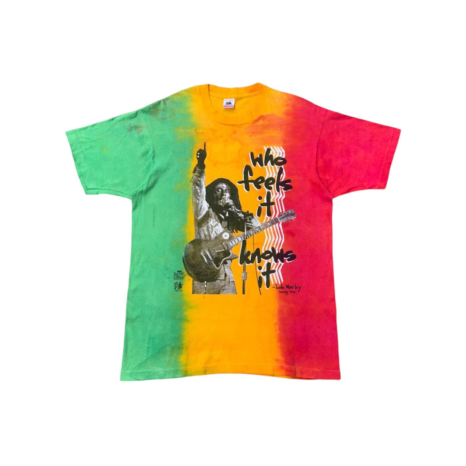 Image of Band Tees x Bob Marley Vintage 90's Bob Marley Rasta Mania Reggae Music Tshirts in Tie Dye (Size XL