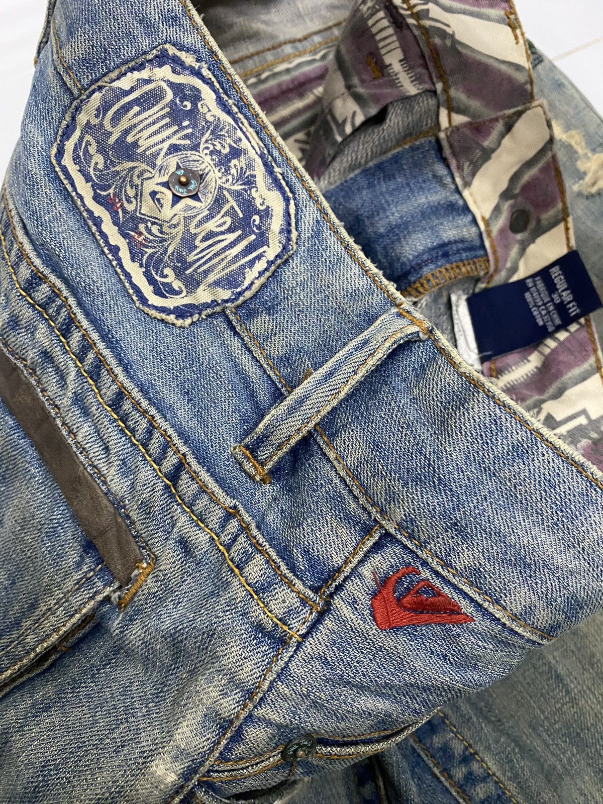 If Six Was Nine 🔥FREEDOM & DIRTY DISTRESSED FLARE DENIM QUIKJEAN Size US 32 / EU 48 - 11 Thumbnail