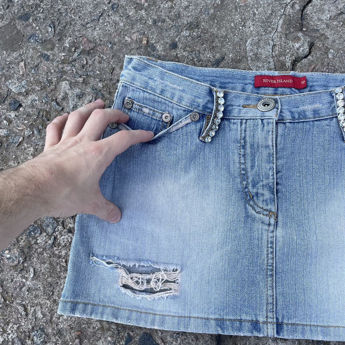 If Six Was Nine Vintage 90s Jeans Mini Skirt Distressed Buymypiece 90s Size 30" / US 8 / IT 44 - 6 Thumbnail