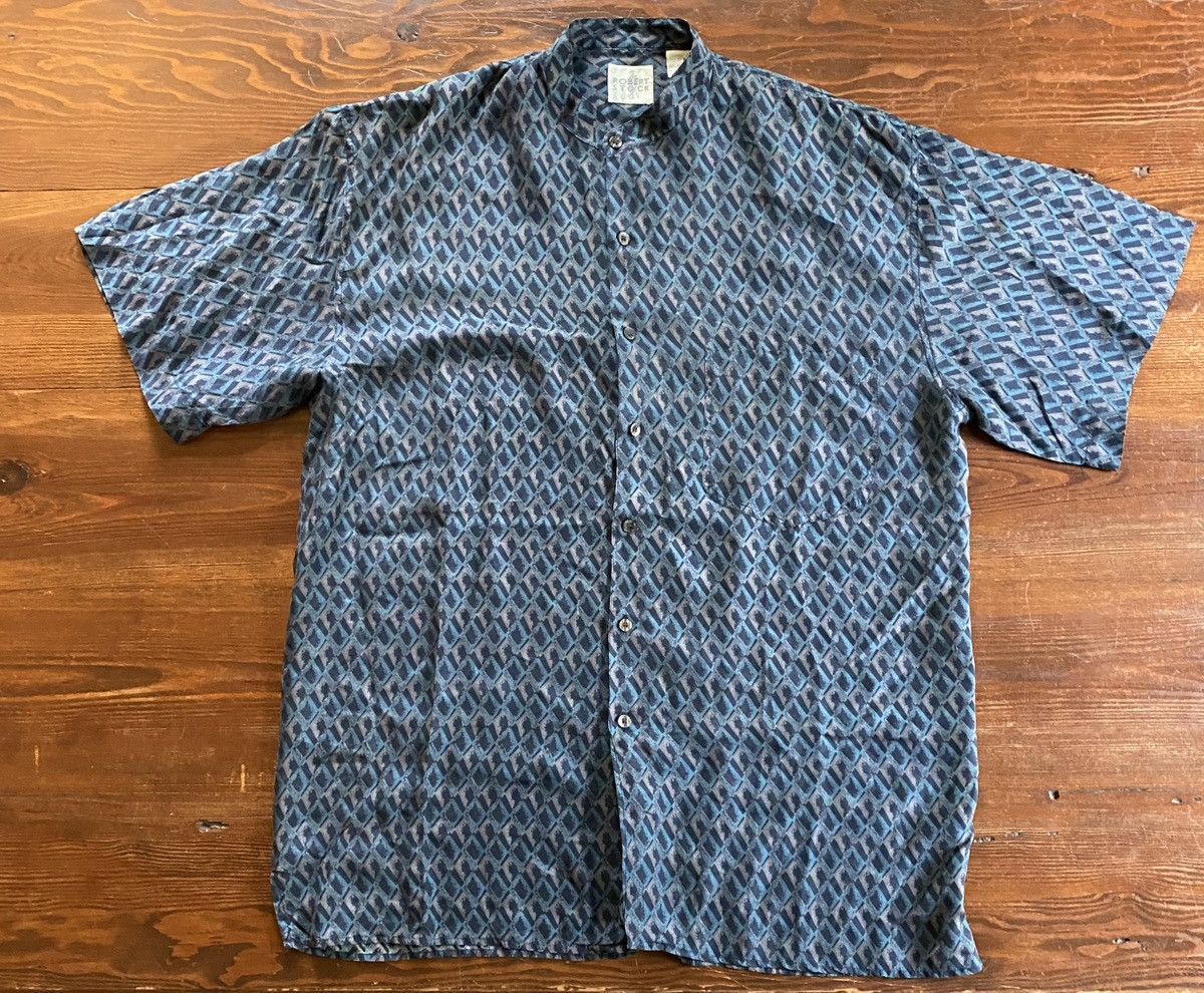 Robert Stock Vintage 80’s Robert Stock Silk Standing Collar Button Up Size US L / EU 52-54 / 3 - 2 Thumbnail