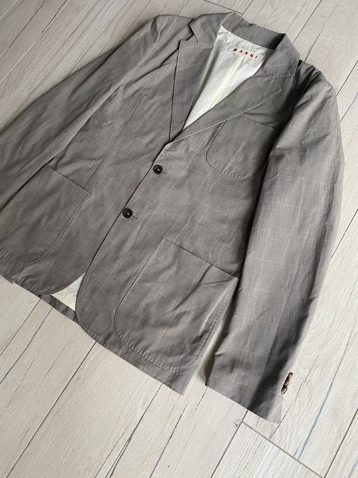 Marni Marni Checkered Tri-Pocket Evening Blazer Size 38R - 4 Thumbnail