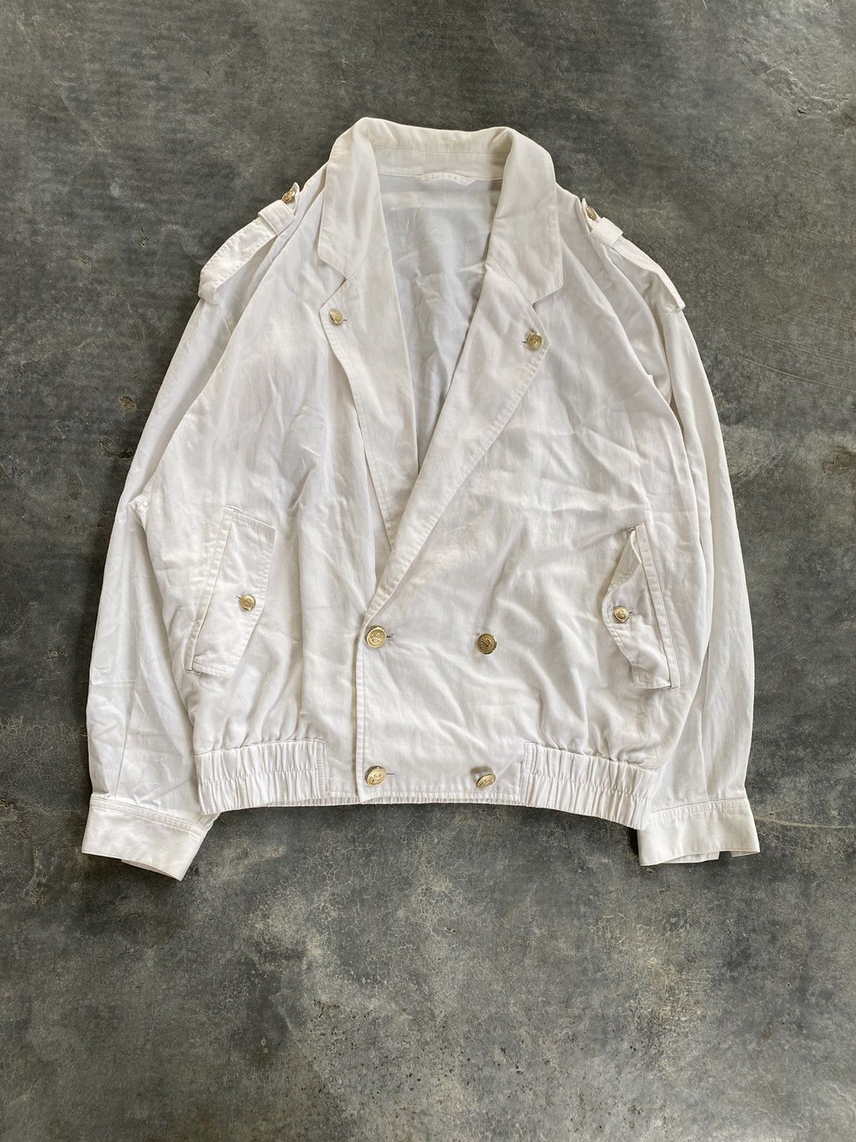 Celine 90s CELINE double collar light cotton button detailing Size US L / EU 52-54 / 3 - 2 Thumbnail