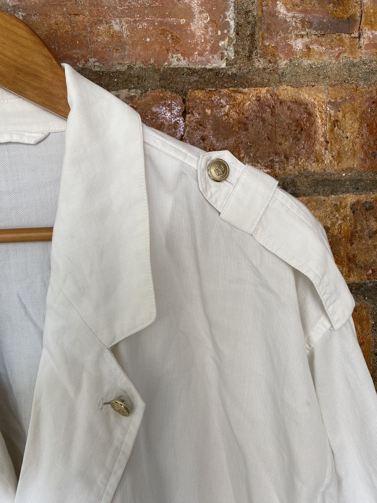 Celine 90s CELINE double collar light cotton button detailing Size US L / EU 52-54 / 3 - 6 Thumbnail