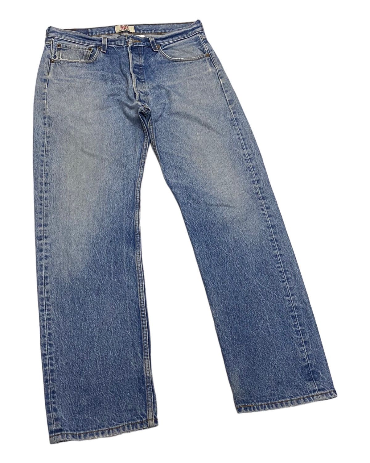 VINTAGE LEVIS 501 STRAIGHT LEG BUTTON FLY DENIM JEANS