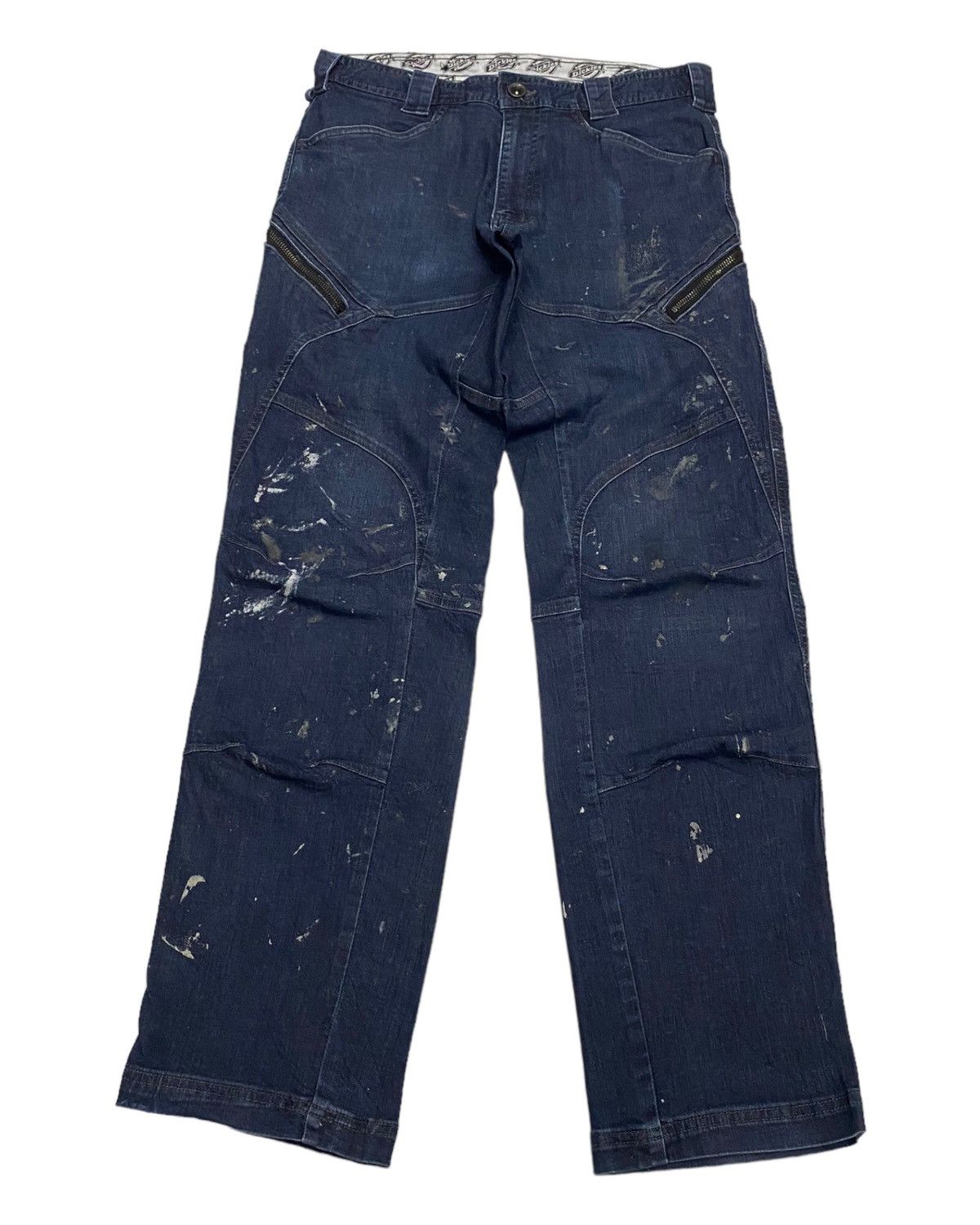 Dickies RARE🔥VINTAGE DICKIES PAINT SPLASH ZIPPER POCKET DENIM JEANS Size US 32 / EU 48 - 3 Thumbnail