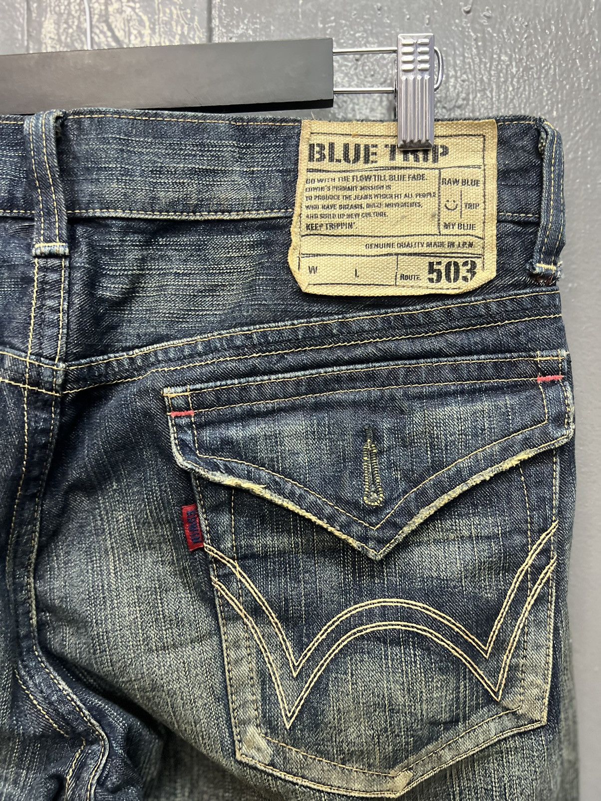 Edwin VINTAGE EDWIN 503 DENIM JEANS DISTRESS SIZE 36 Size US 36 / EU 52 - 7 Thumbnail