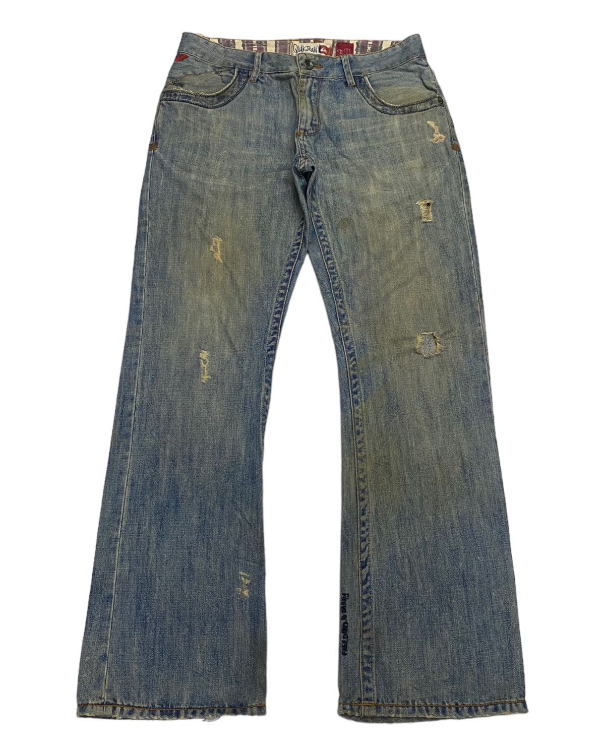 If Six Was Nine 🔥FREEDOM & DIRTY DISTRESSED FLARE DENIM QUIKJEAN Size US 32 / EU 48 - 1 Thumbnail