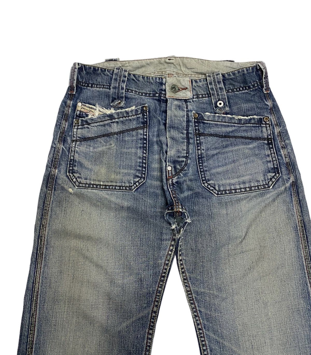 Diesel FLARE🔥DIESEL DISTRESSED THRASHED DENIM SUPER FLARE JEANS Size US 31 - 4 Thumbnail