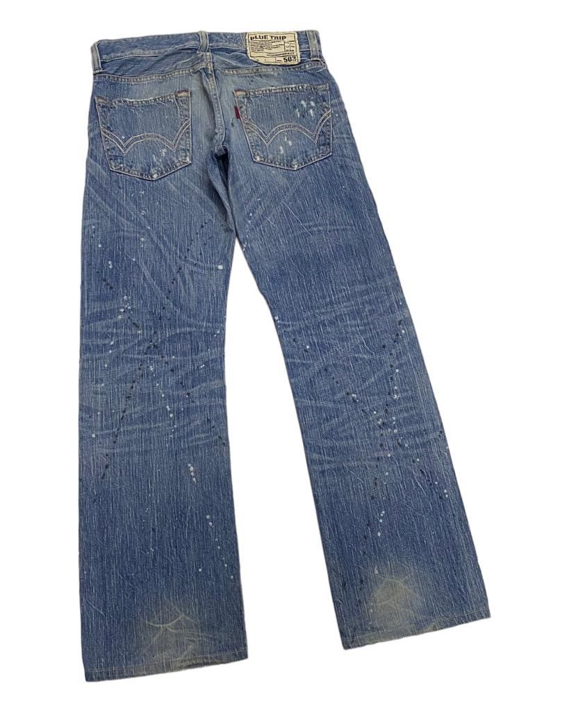 Hysteric Glamour FLARE🔥DISTRESSED SPLATTED EDWIN 503 BLUE TRIP DENIM FLARED Size US 31 - 5 Thumbnail