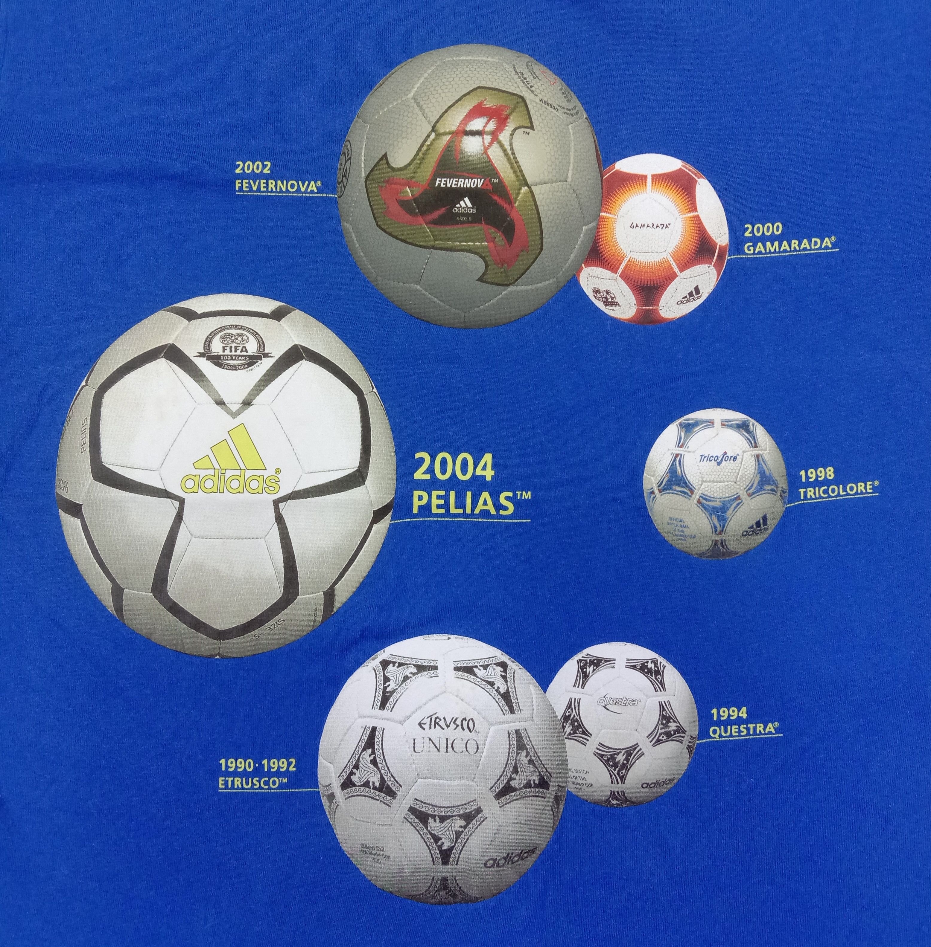 Adidas Vintage Adidas World Cup Balls T shirt Size US L / EU 52-54 / 3 - 2 Thumbnail