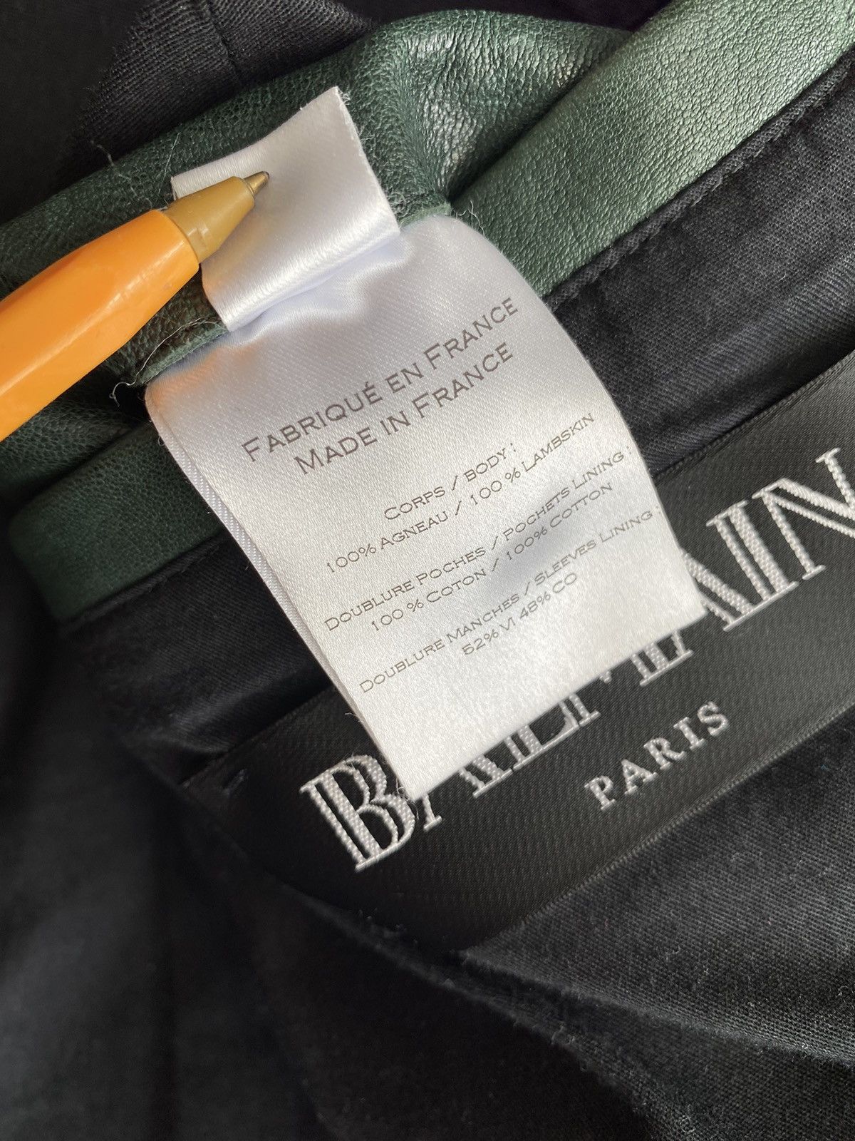 Balmain Balmain Iconic Green Lambskin Leather Biker Jacket Size US L / EU 52-54 / 3 - 14 Thumbnail