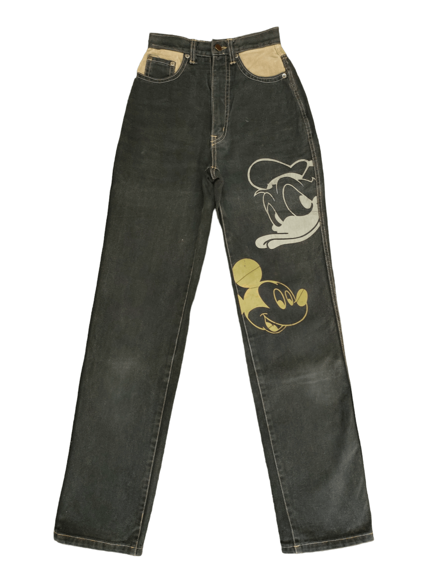 Mickey & Co. Vintage 80s Mickey & Donald Duck High Rise Denim Jeans Size 23" - 1 Thumbnail