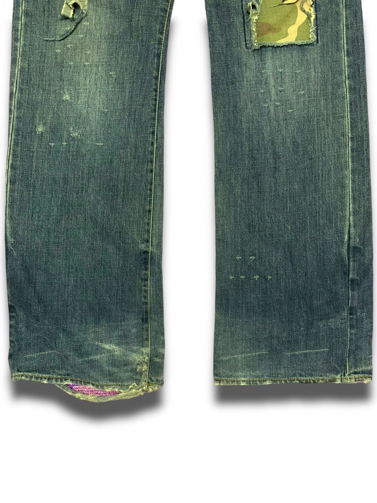Japanese Brand Vintage Camo Patches Kaihara Jeans Size US 31 - 5 Thumbnail