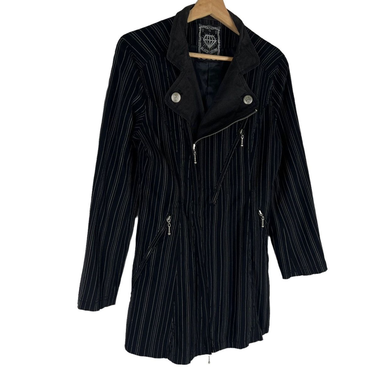 Japanese Brand BONDAGE PARACHUTE PUNK DESIGN JACKET ALGO QUINS STRIPED Size US S / EU 44-46 / 1 - 4 Thumbnail