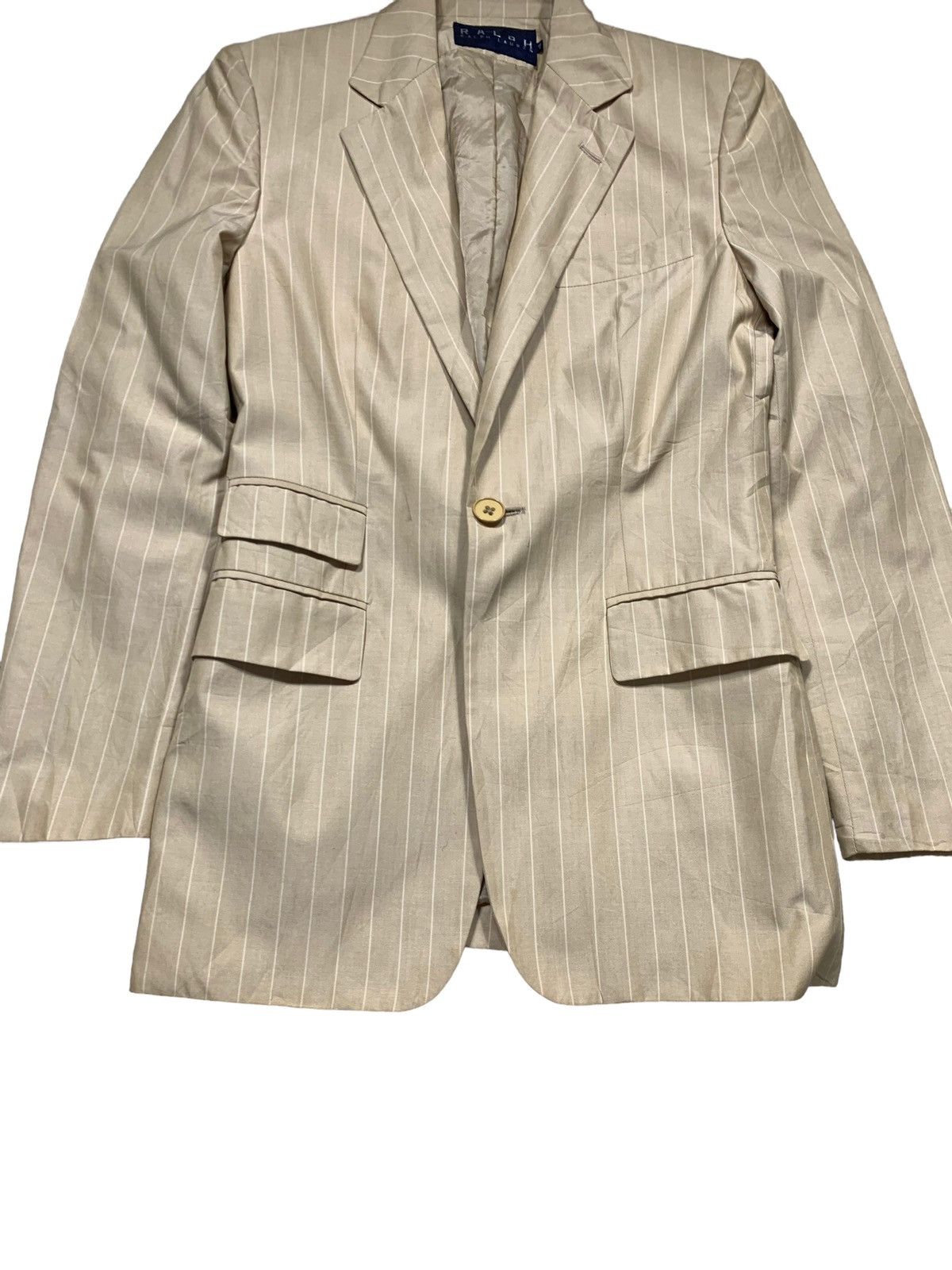 Polo Ralph Lauren Vintage Polo Ralph Lauren Stripe Blazer Beige Colour Size S / US 4 / IT 40 - 4 Thumbnail