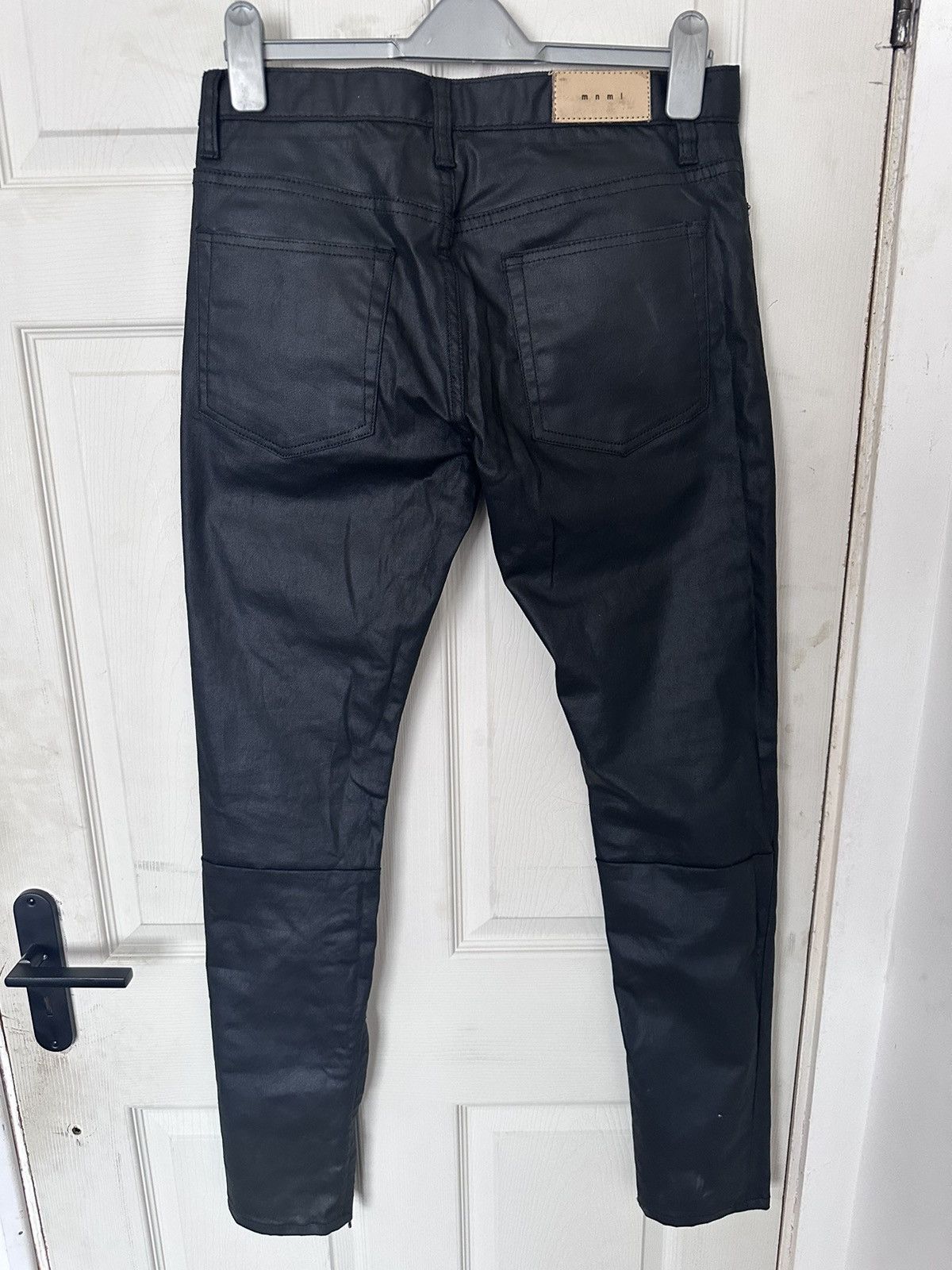 MNML MNML Black Leather Denim Size US 32 / EU 48 - 2 Thumbnail