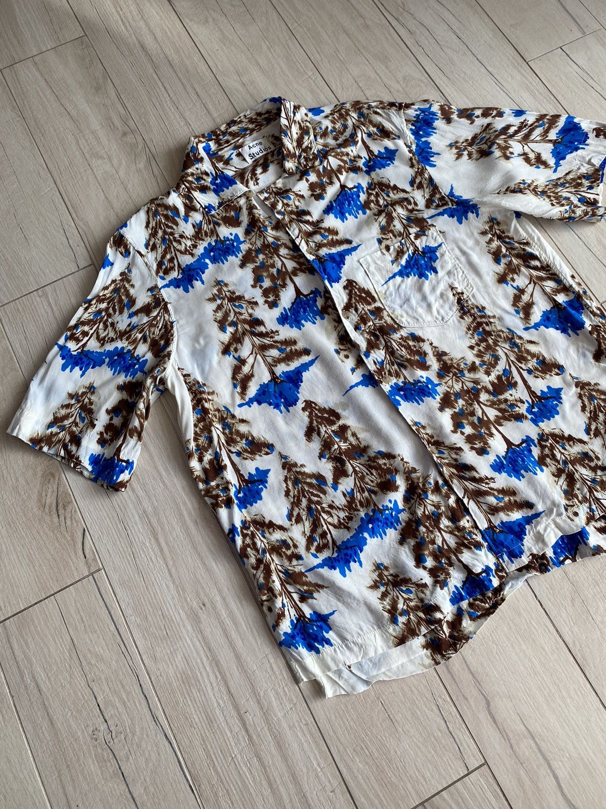 Acne Studios Acne Studios Pine Print Camp Viscose Bowling Shirt Size US L / EU 52-54 / 3 - 3 Thumbnail