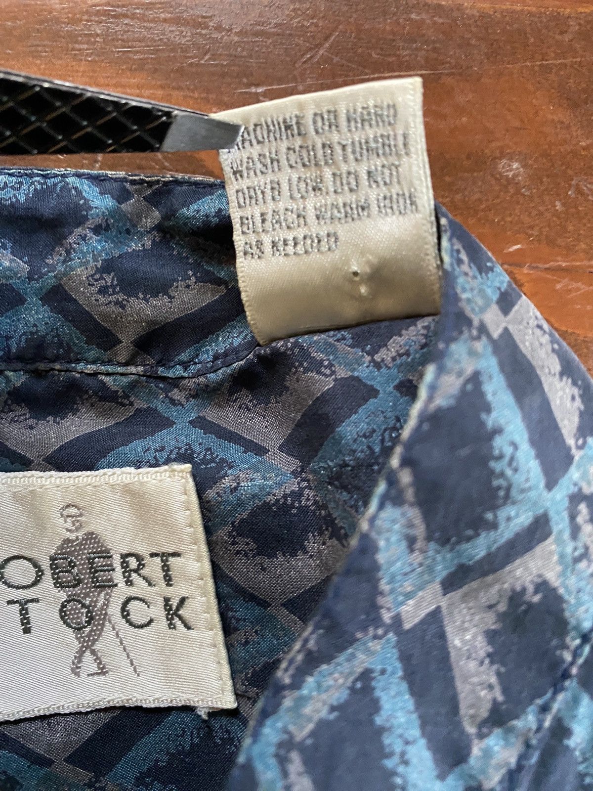 Robert Stock Vintage 80’s Robert Stock Silk Standing Collar Button Up Size US L / EU 52-54 / 3 - 4 Thumbnail