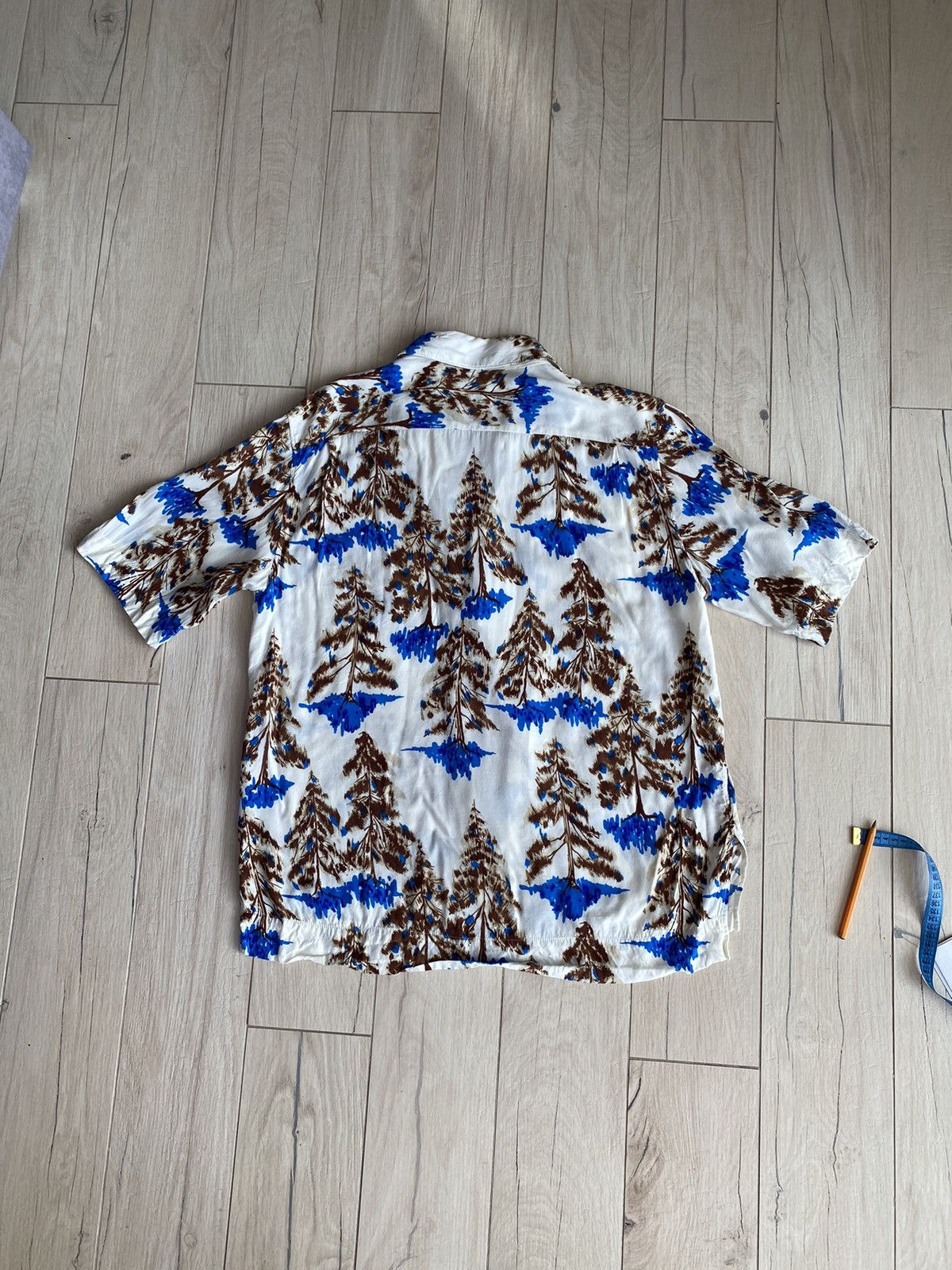 Acne Studios Acne Studios Pine Print Camp Viscose Bowling Shirt Size US L / EU 52-54 / 3 - 4 Thumbnail
