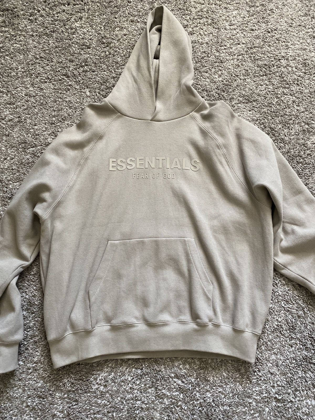 Fear of God Essentials Fear of God Waffle Knit Hoodie Seal Grailed