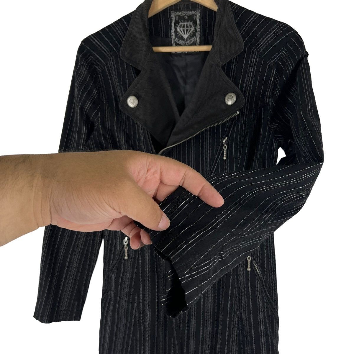 Japanese Brand BONDAGE PARACHUTE PUNK DESIGN JACKET ALGO QUINS STRIPED Size US S / EU 44-46 / 1 - 6 Thumbnail