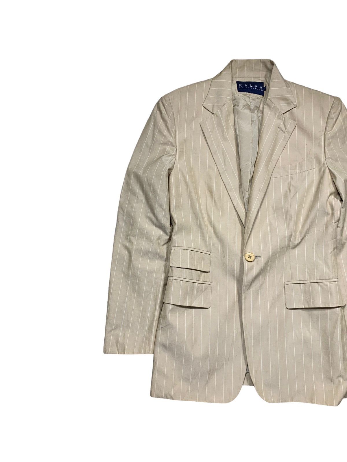 Polo Ralph Lauren Vintage Polo Ralph Lauren Stripe Blazer Beige Colour Size S / US 4 / IT 40 - 3 Thumbnail