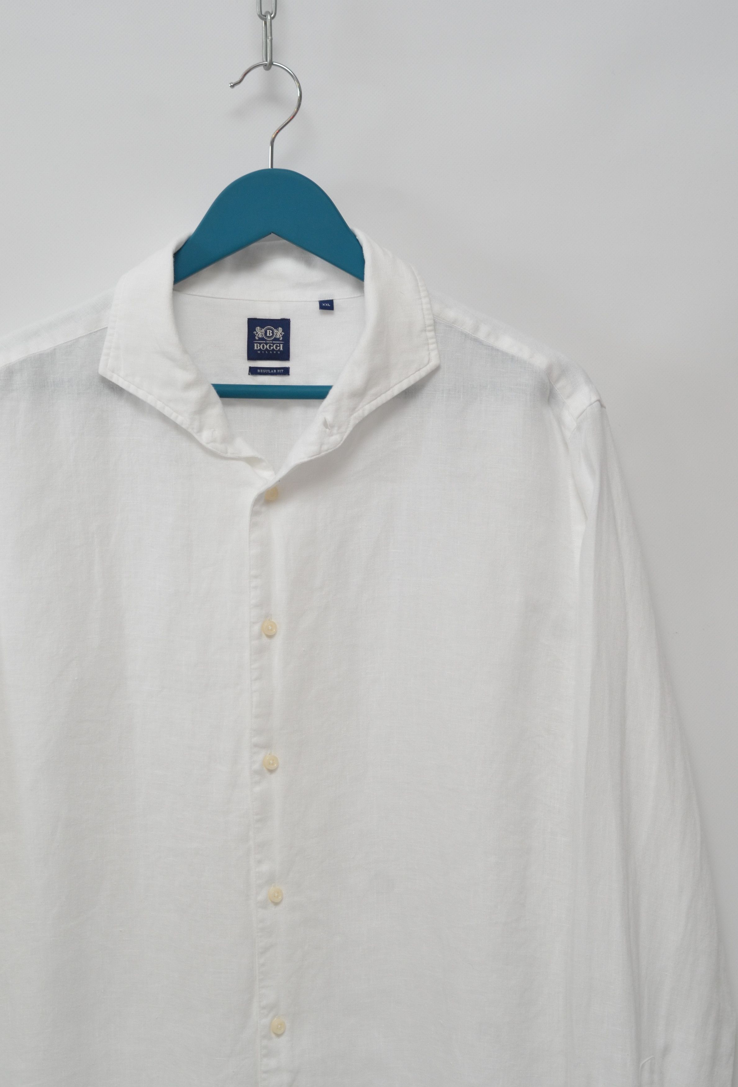 Boggi BOGGI Milano Luxury Linen Long Sleeve Shirt Size US XL / EU 56 / 4 - 5 Thumbnail