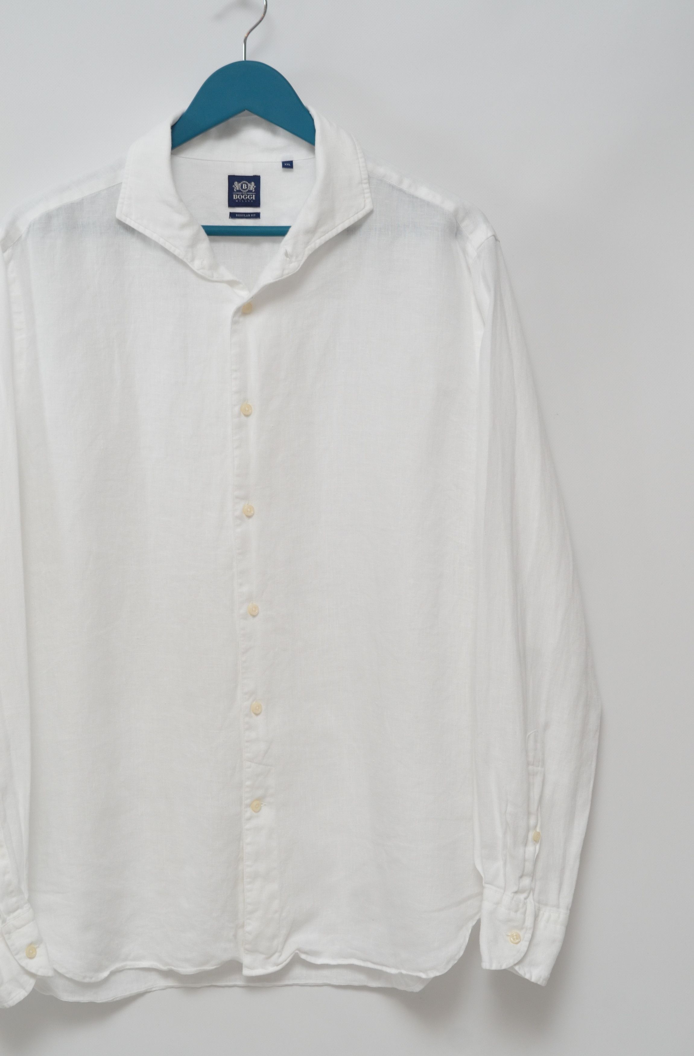 Boggi BOGGI Milano Luxury Linen Long Sleeve Shirt Size US XL / EU 56 / 4 - 7 Thumbnail