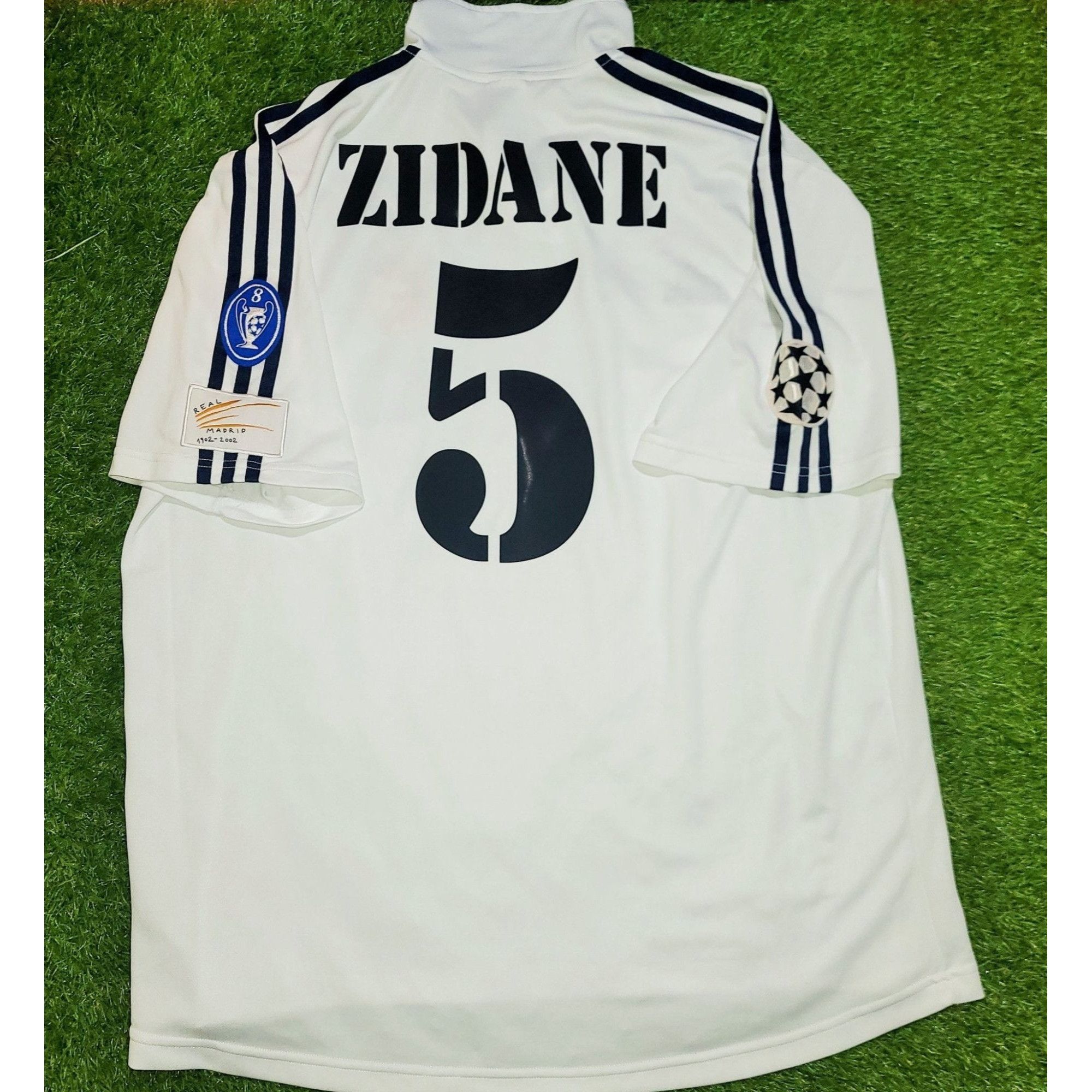 adidas, Shirts, Zidane Real Madrid Debut Centenary Season 20 2002 Home  Soccer Jersey L